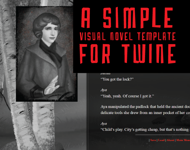 Simple Visual Novel Template for Twine by Sun Labyrinth