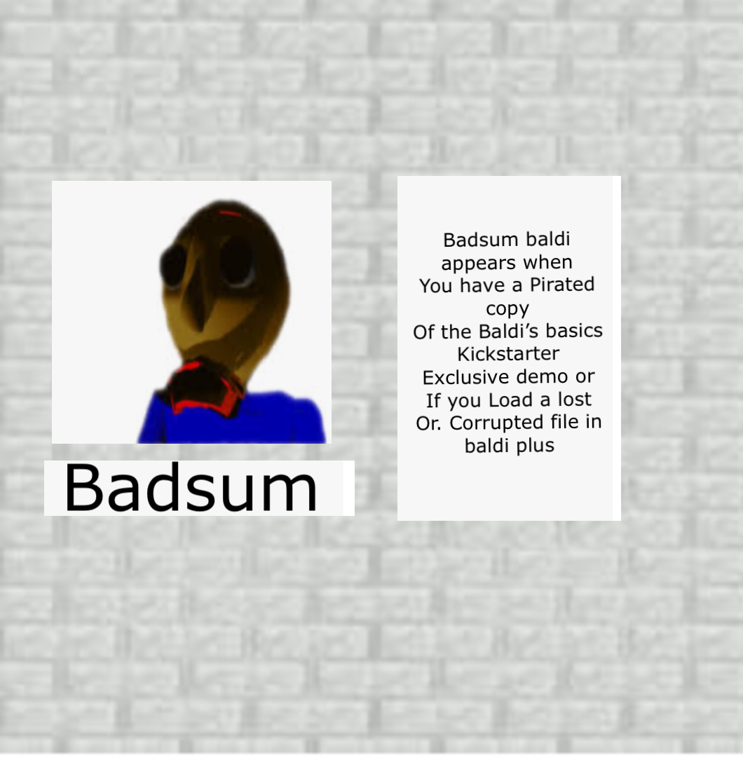 So someone on the wiki made this based on the anti-piracy kickstarter demo  : r/BaldisBasicsEdu