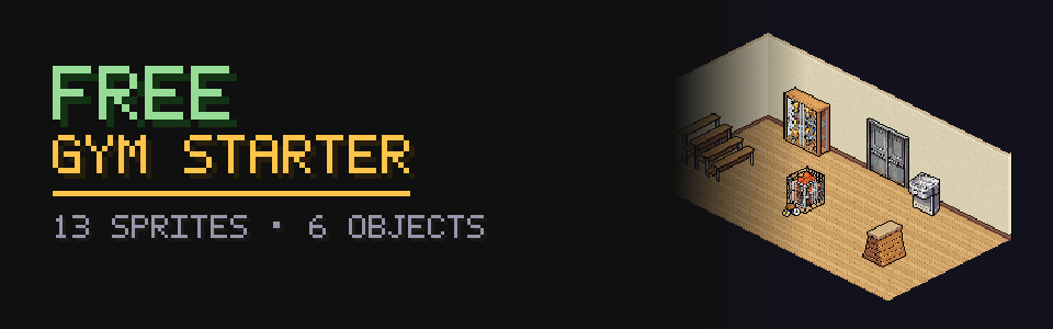 Isometric Gym Starter: 13 Free Sprites (6 Objects + Room Set)