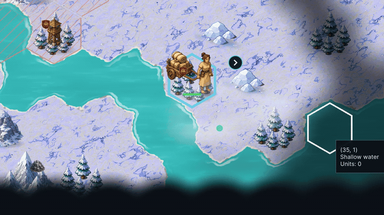 A settler founds a city on a snowy coast / Основание города на снежном берегу