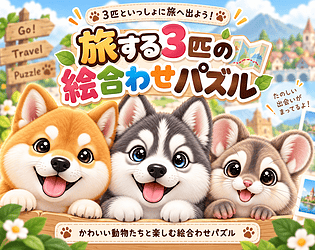 旅する3匹の絵合わせパズル game screenshot