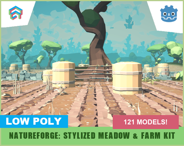 NatureForge: Low Poly Meadow & Farm Kit