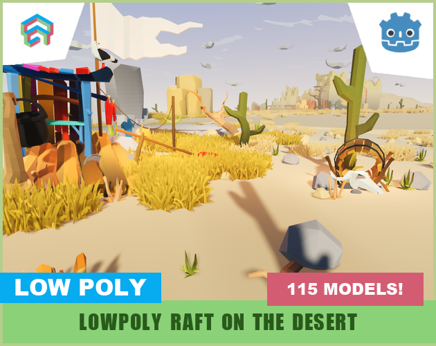 Low Poly - Raft on the Desert