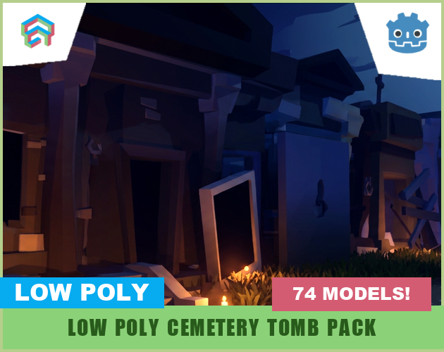 Low Poly Cemetery Tomb Pack