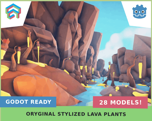 Low Poly - Lava Plants