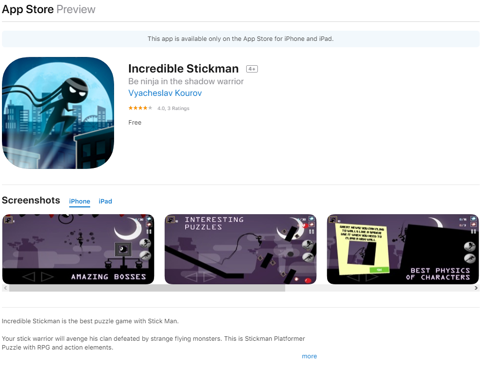 Stick it to the Stickman on the App Store