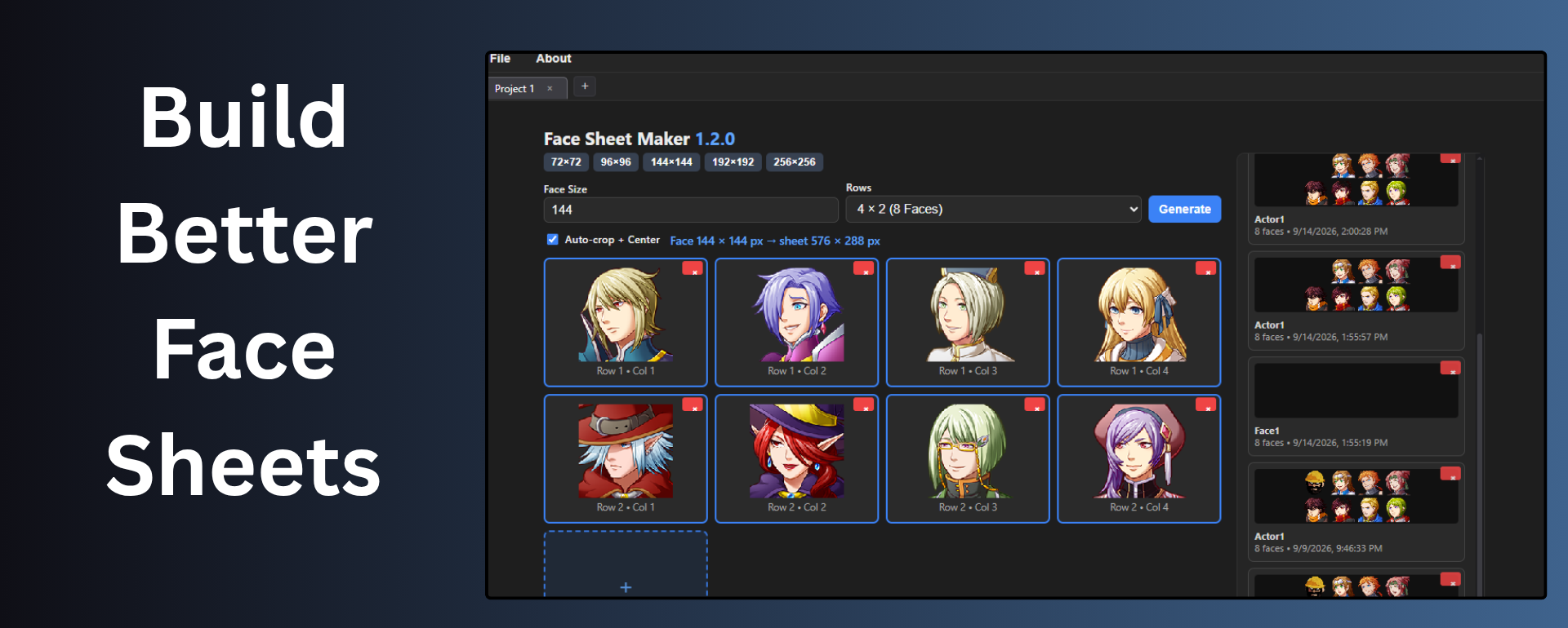 Face Sheet Maker for RPG MAKER MV/MZ