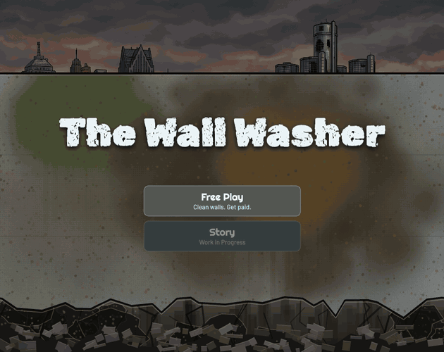 The Wall Washer - 2D cozy power washing in the apocalypse game screenshot