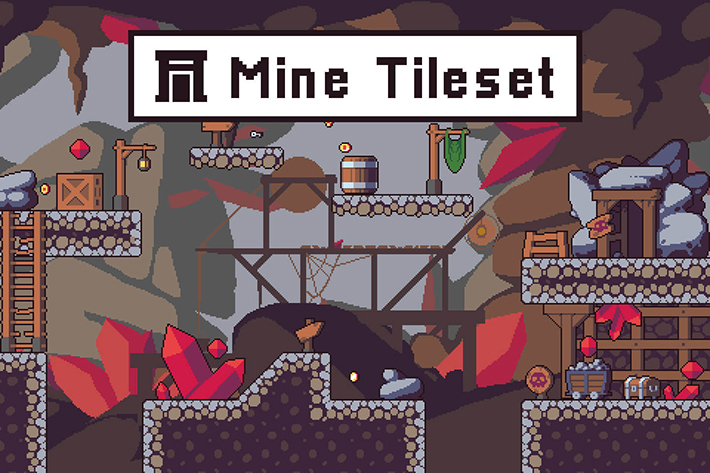 Mine D Tileset Pixel Art By Free Game Assets Gui Sprite Tilesets