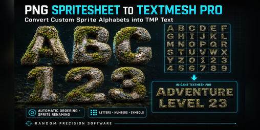 Cover image for PNG Spritesheet to TextMesh Pro – Unity Editor Tool