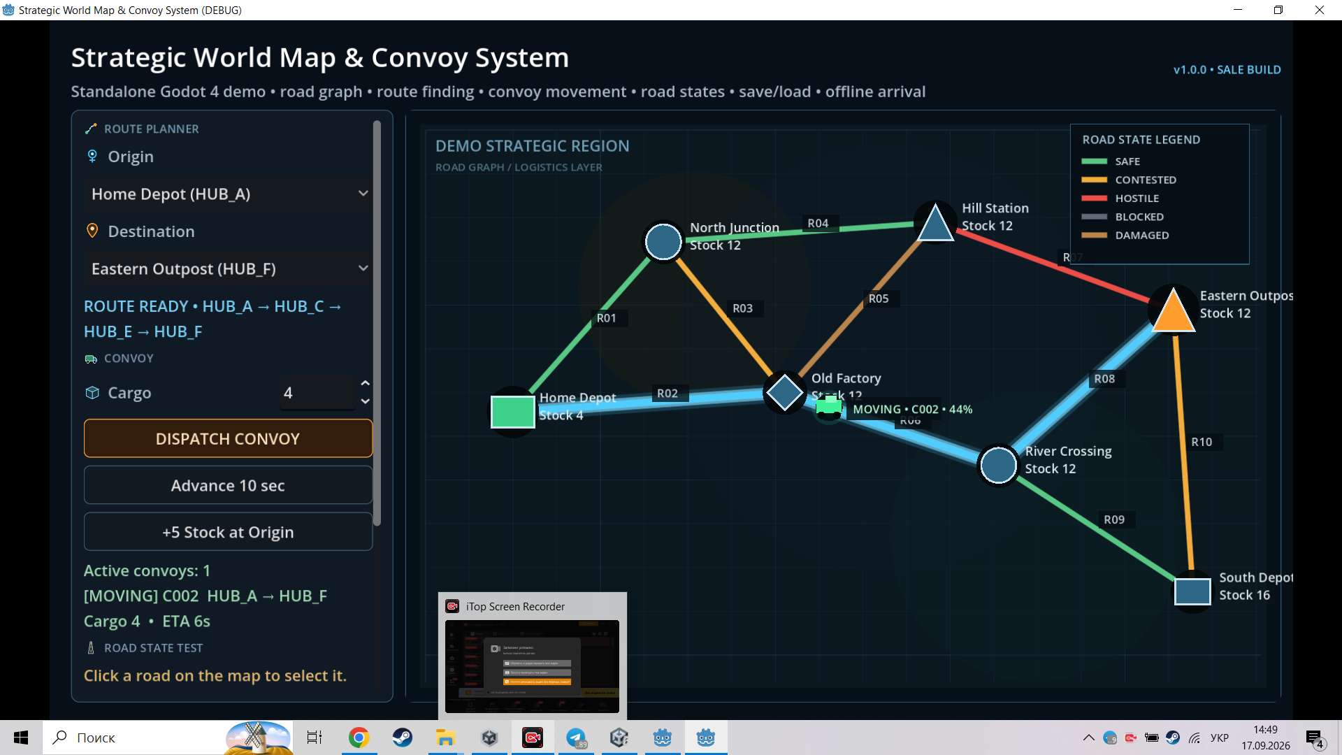 Compact Ui Examples Godot Strategic World Map & Convoy System by Sergey_22-Godot Systems