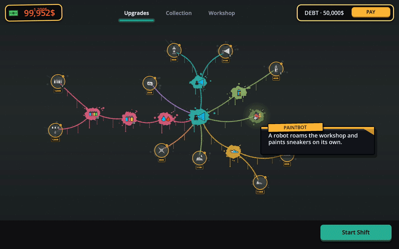 Unlocking nodes in the upgrade tree