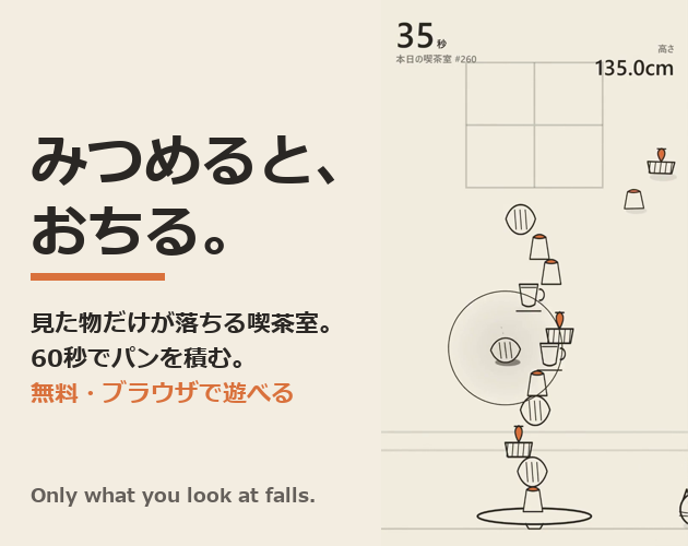 Cover image for みつめると、おちる。 / Only What You Look At Falls