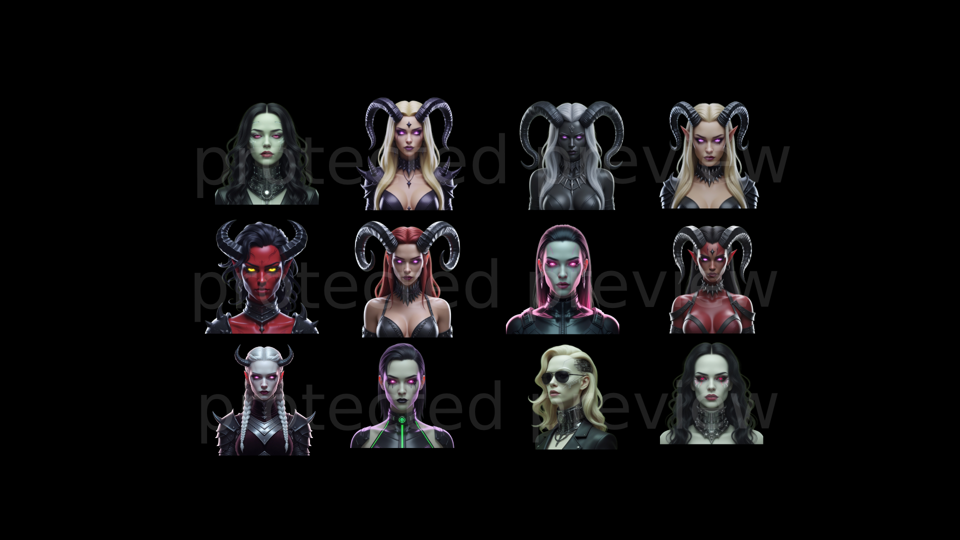 Cyberpunk Gothic RPG Avatars - Mega Pack Vol. 3 (109 Icons) by ...