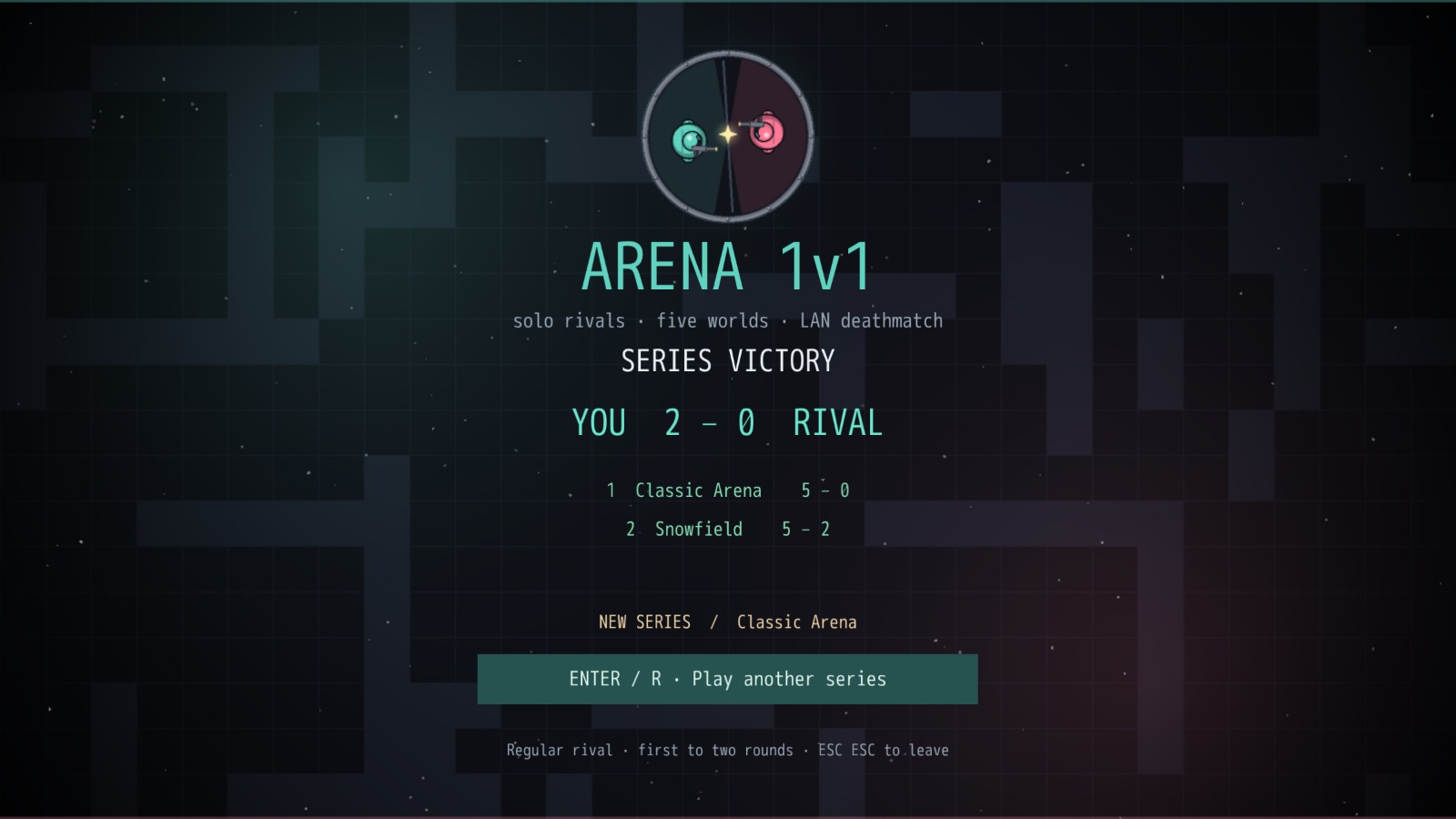 An actual completed solo series result showing round history and world progression