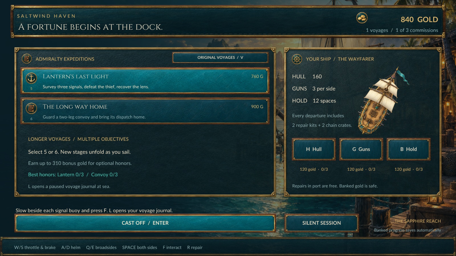 Admiralty expedition board showing Lantern’s last light and The long way home