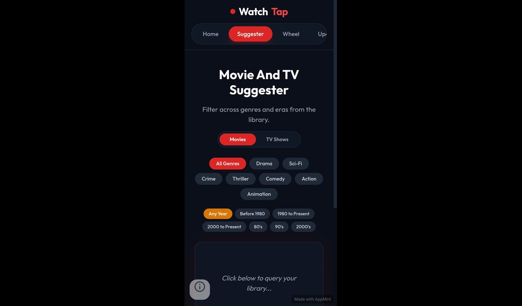 Watch Tap App Pro Movie & TV Show Suggester