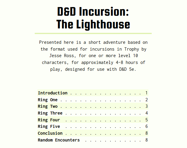 Cover image for D&D Incursion: The Lighthouse