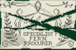 Torn visiting card: "SPECIALIST FERN PRODUCER" Torn visiting card: "SPECIALIST FERN PRODUCER"