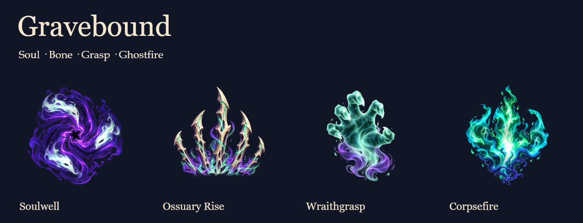 Gravebound — 4 Necromantic Spell Effects