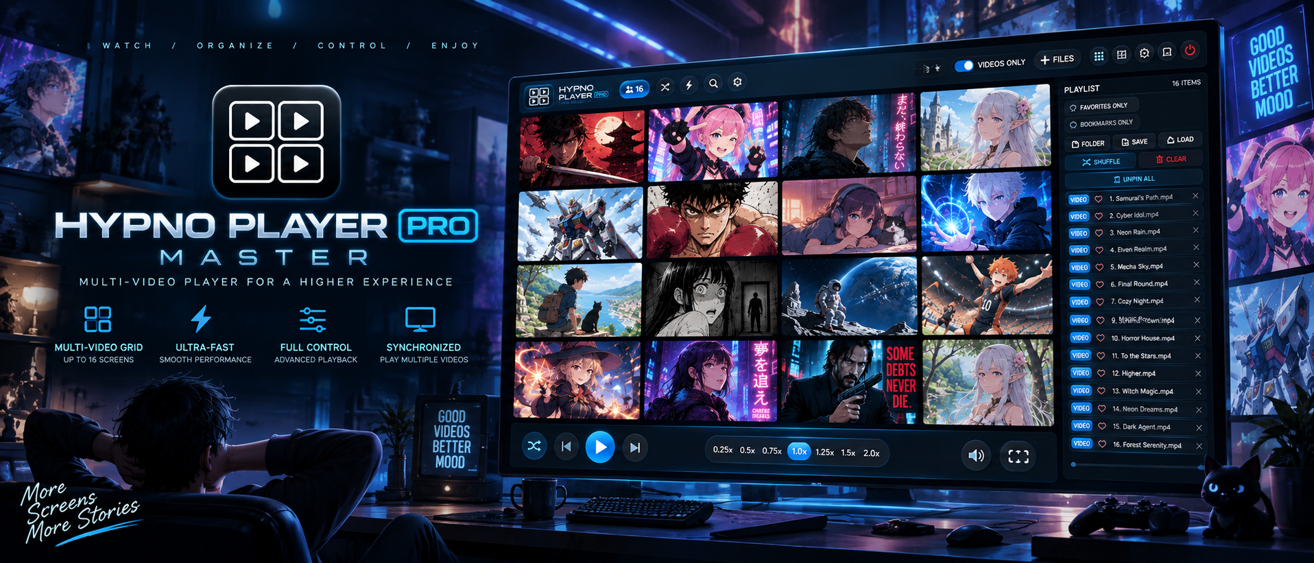 Master Hypno Player Pro - Multi-Video Grid & Hypnotic Media Player
