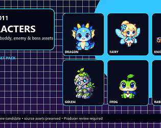 GAME-0011 Characters Pixel Art Pack