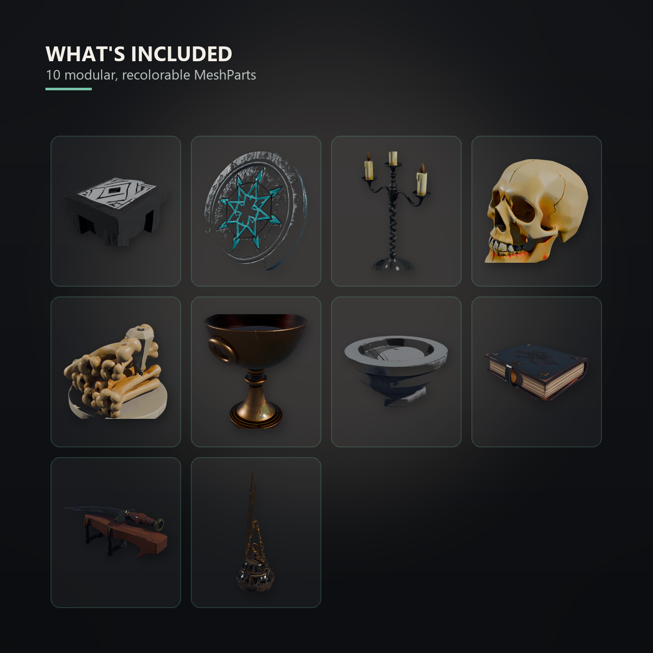 Occolt Ritual Occult Ritual Horror Kit — 10 Altar and Ritual Props by Hobo & Bolt