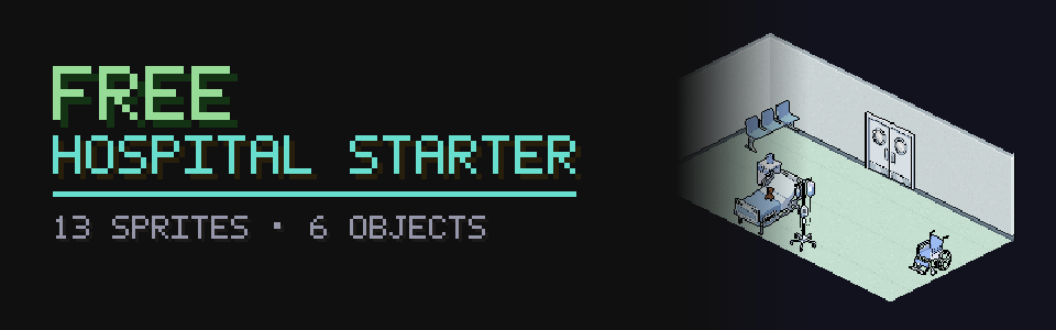 Isometric Hospital Starter: 13 Free Sprites (6 Objects + Room Set)