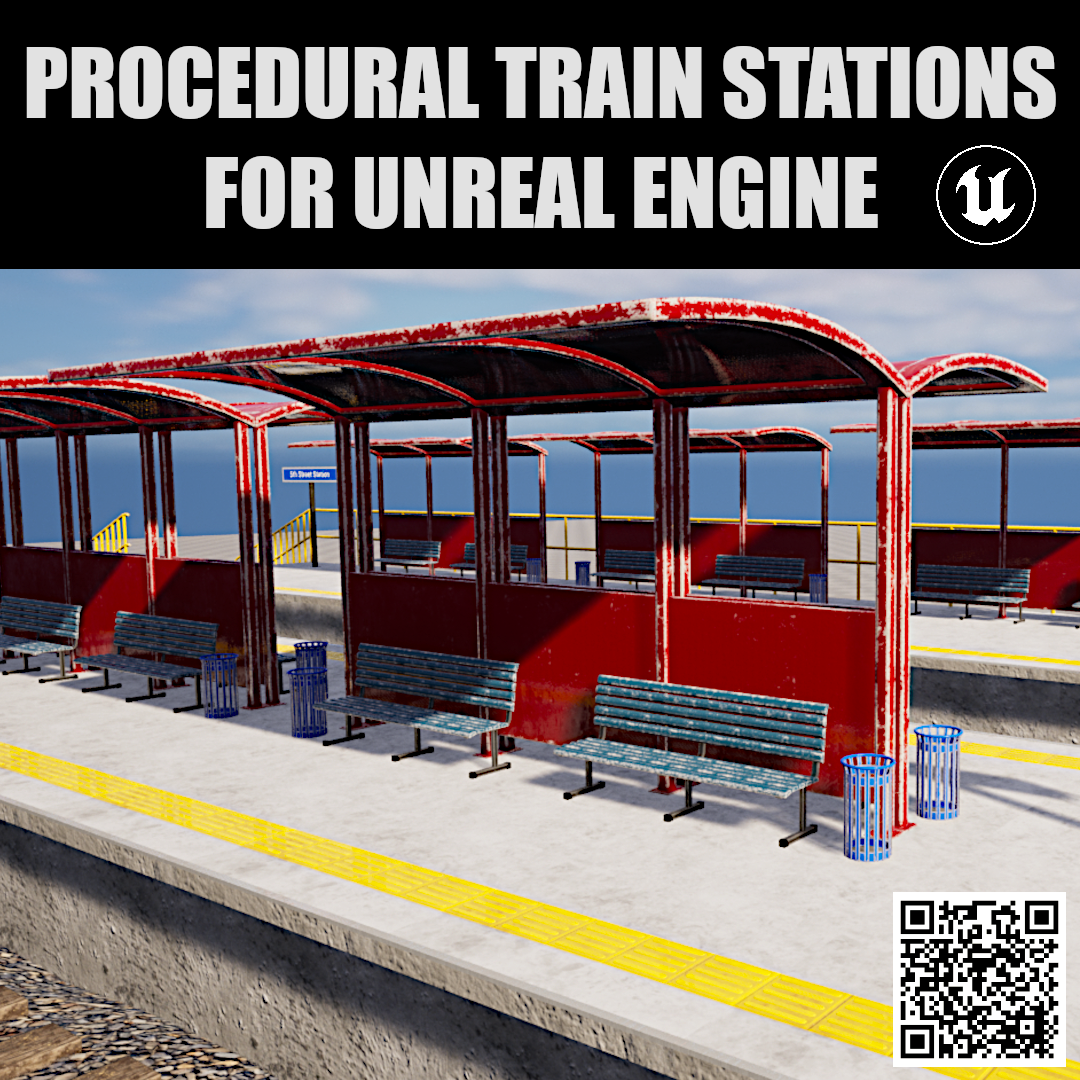Modular Train Procedural Train Stations for Unreal Engine by WSM Game Studio