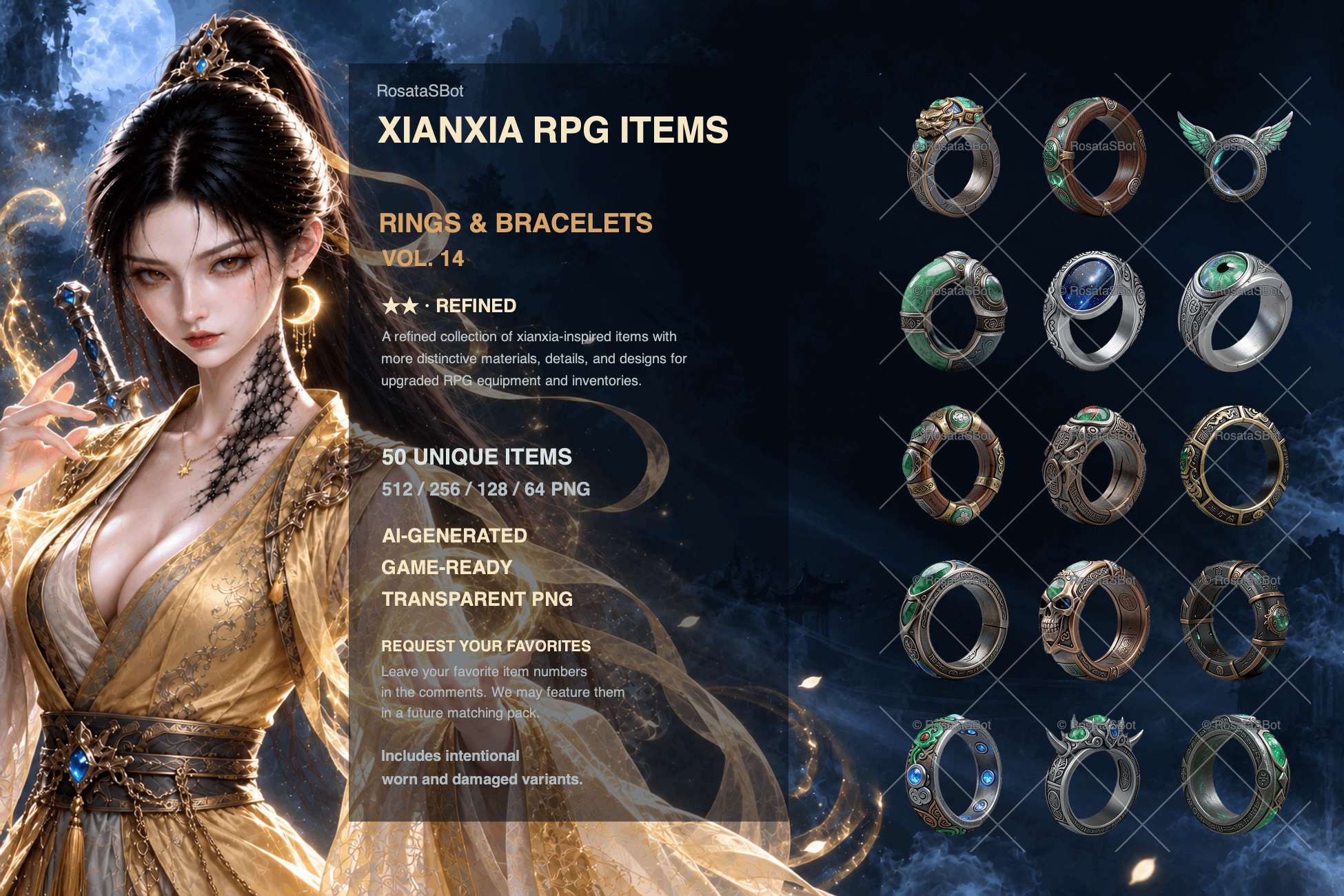 Cover image for Xianxia RPG Items - Rings & Bracelets Vol. 14