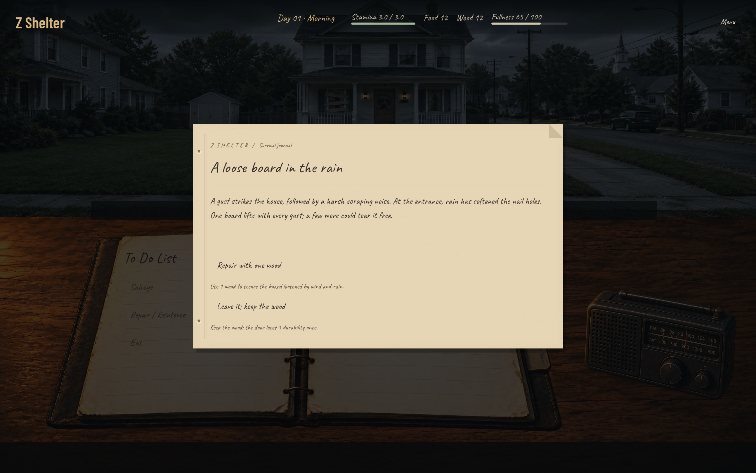 An in-game event and choices
