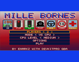 Mille Bornes GBA game screenshot