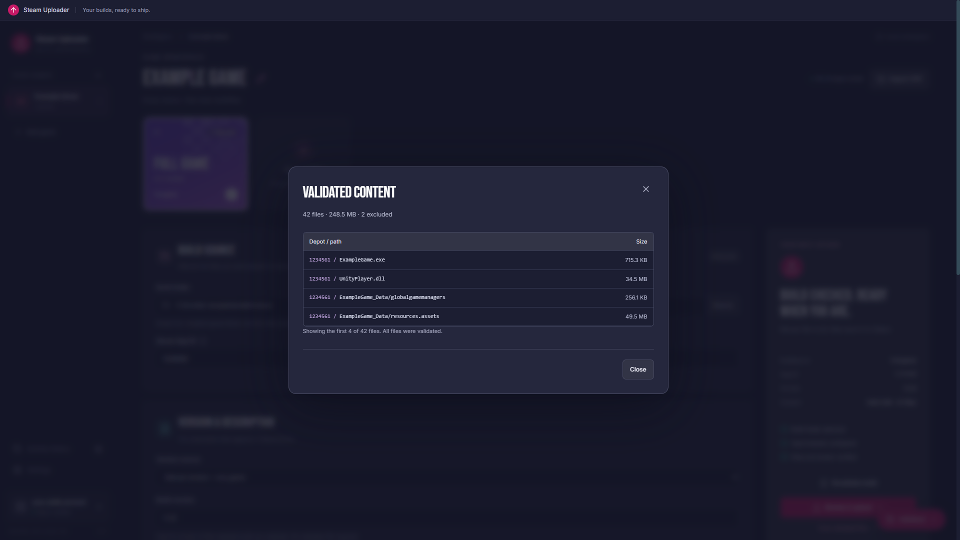 16. Preview the files selected by your depot rules.
