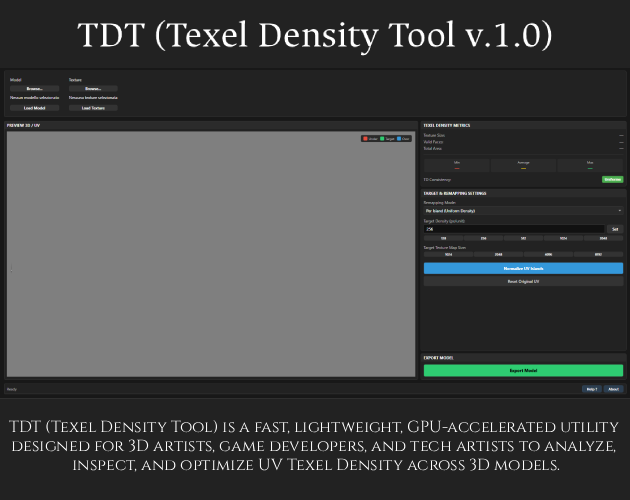 Cover image for TDT (Texel Density Tool v.1.0)