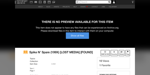 Cover image for Spike N' Spare (199X) [LOST MEDIA][FOUND]