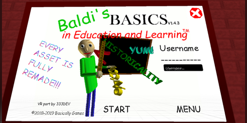 Cover image for Baldi's Basics Madness VR