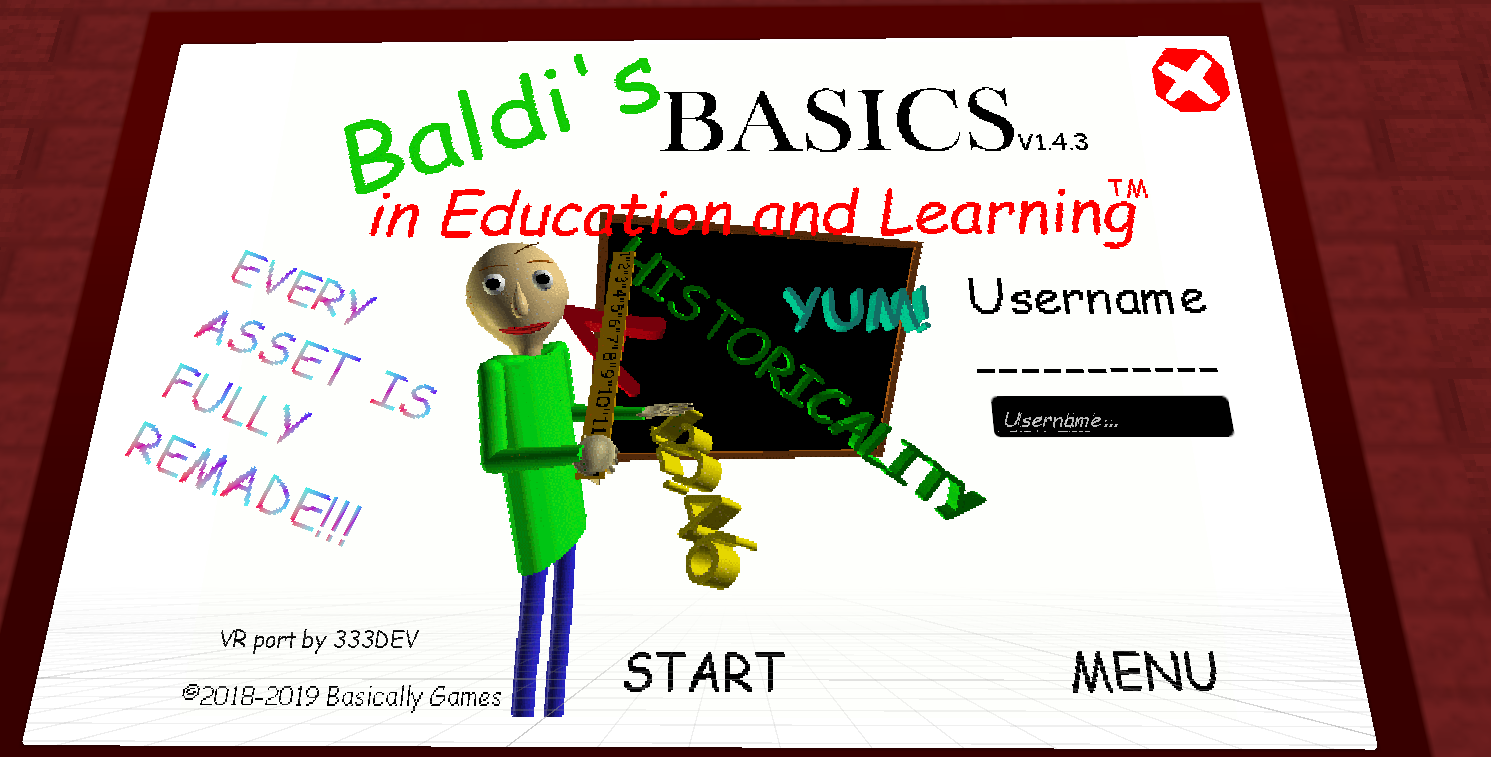 Cover image for Baldi's Basics Madness VR