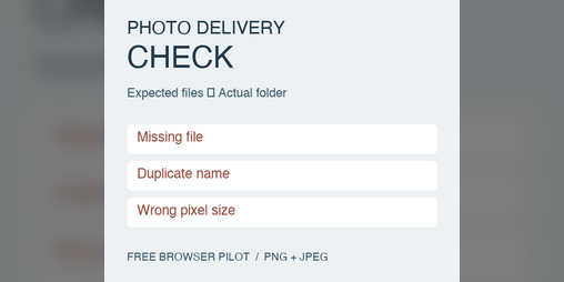 Cover image for Photo Delivery Check