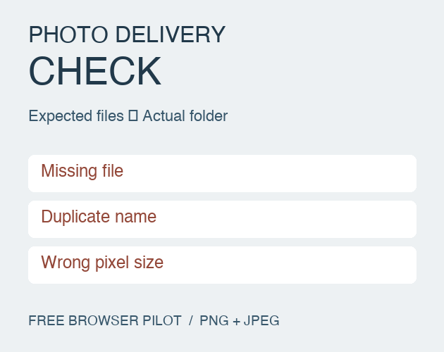 Cover image for Photo Delivery Check