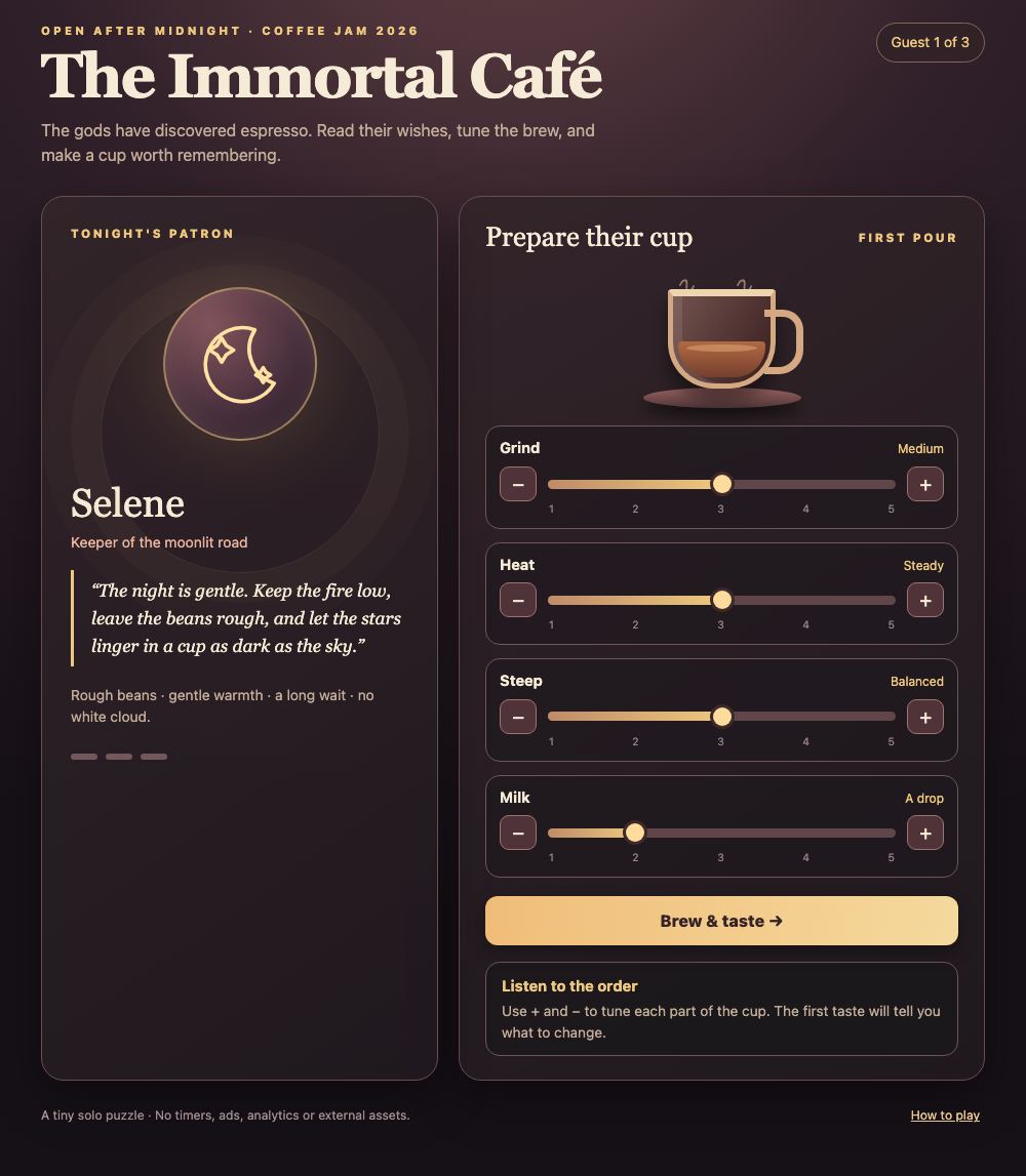 Cover image for The Immortal Café