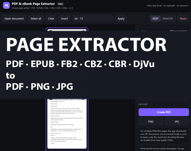 Cover image for PDF & eBook Page Extractor