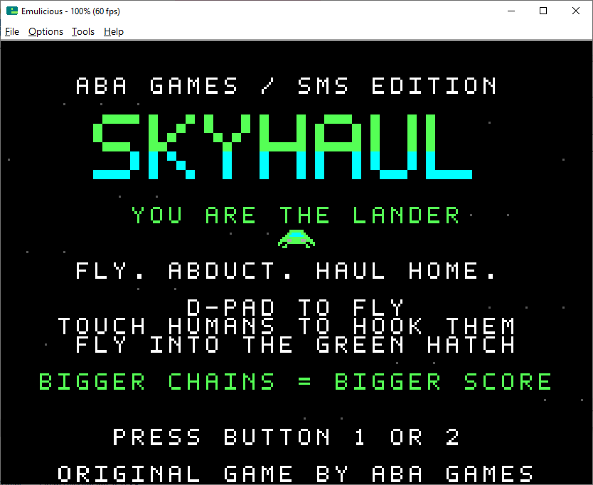 SkyHaul for Sega Master System cover