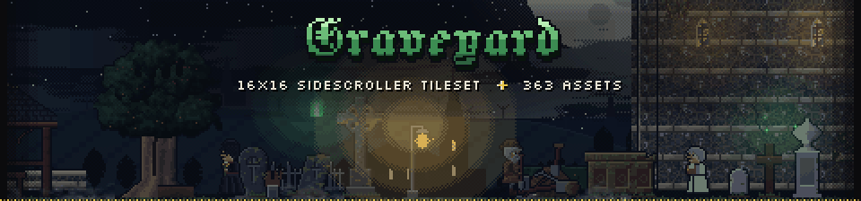 Graveyard - 16x16 Pixel Art Tileset