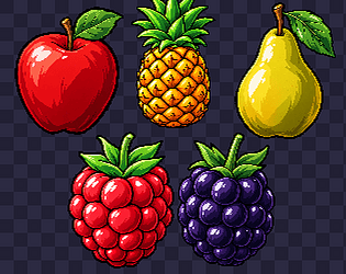 Pixel Fruits – 128×128 Sprite Pack