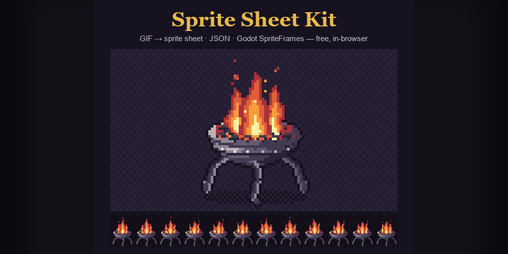 Cover image for Sprite Sheet Kit — GIF to Sprite Sheet + Godot SpriteFrames (free, in-browser)