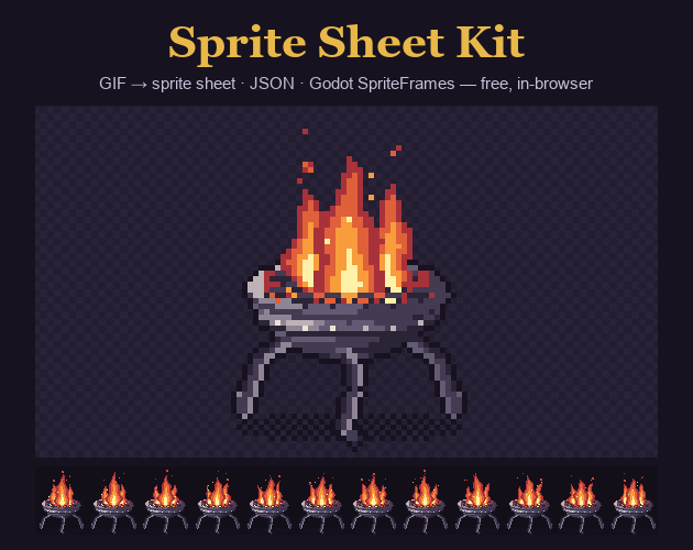 Cover image for Sprite Sheet Kit — GIF to Sprite Sheet + Godot SpriteFrames (free, in-browser)