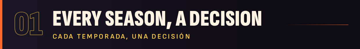 01 Every season, a decision