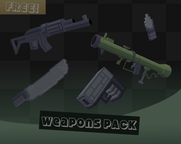 Weapons & Items Asset Pack (Guns, Bazookas, Daggers, Machetes, Ammo, Handcuffs and more)