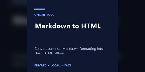 Cover image for Markdown to HTML