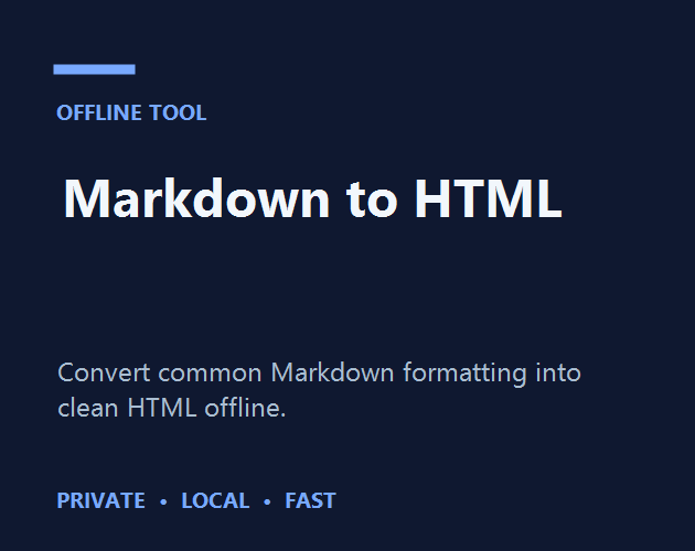 Cover image for Markdown to HTML